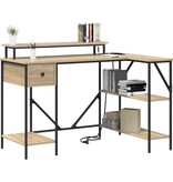 VidaXL Bureau met lade Sonoma eiken 120 x 79 x 86.5 cm Bewerkt hout