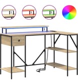 VidaXL Bureau met lade Sonoma eiken 120 x 79 x 86.5 cm Bewerkt hout
