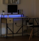 VidaXL Bureau met lade Sonoma eiken 120 x 79 x 86.5 cm Bewerkt hout