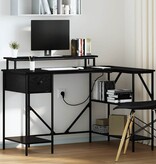 VidaXL Bureau met lade Zwart eiken 120 x 79 x 86.5 cm Bewerkt hout