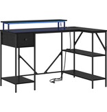 VidaXL Bureau met lade Zwart eiken 120 x 79 x 86.5 cm Bewerkt hout