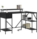 VidaXL Bureau met lade Zwart eiken 120 x 79 x 86.5 cm Bewerkt hout