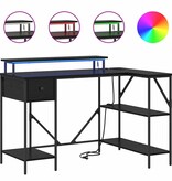 VidaXL Bureau met lade Zwart eiken 120 x 79 x 86.5 cm Bewerkt hout