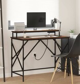 VidaXL Bureau bruin eikenkleur 100 x 50 x 86.5 cm Bewerkt hout