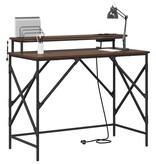 VidaXL Bureau bruin eikenkleur 100 x 50 x 86.5 cm Bewerkt hout