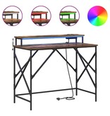 VidaXL Bureau met plank Gerookt eiken 100 x 50 x 86.5 cm Bewerkt hout