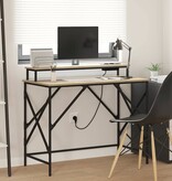 VidaXL Bureau met plank Sonoma eiken 100 x 50 x 86.5 cm Bewerkt hout