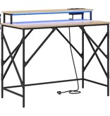 VidaXL Bureau met plank Sonoma eiken 100 x 50 x 86.5 cm Bewerkt hout