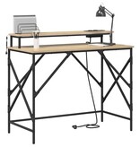 VidaXL Bureau met plank Sonoma eiken 100 x 50 x 86.5 cm Bewerkt hout