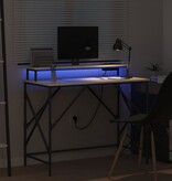 VidaXL Bureau met plank Sonoma eiken 100 x 50 x 86.5 cm Bewerkt hout