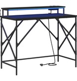 VidaXL Bureau met plank Zwart eiken 100 x 50 x 86.5 cm Bewerkt hout