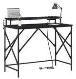 VidaXL Bureau met plank Zwart eiken 100 x 50 x 86.5 cm Bewerkt hout