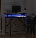 VidaXL Bureau met plank Zwart eiken 100 x 50 x 86.5 cm Bewerkt hout