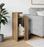 VidaXL Bijzettafeltje met plank 25,5x27x60 cm artisanaal eikenkleur