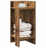 VidaXL Bijzettafeltje met plank 25,5x27x60 cm oud houtkleurig