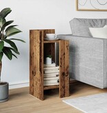 VidaXL Bijzettafeltje met plank 25,5x27x60 cm oud houtkleurig
