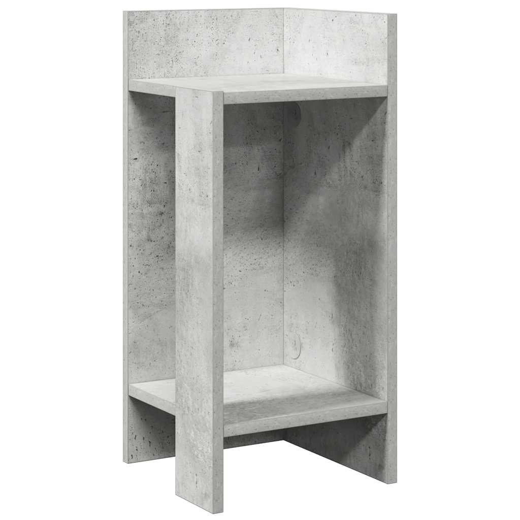 VidaXL Bijzettafeltje met plank 25,5x27x60 cm betongrijs