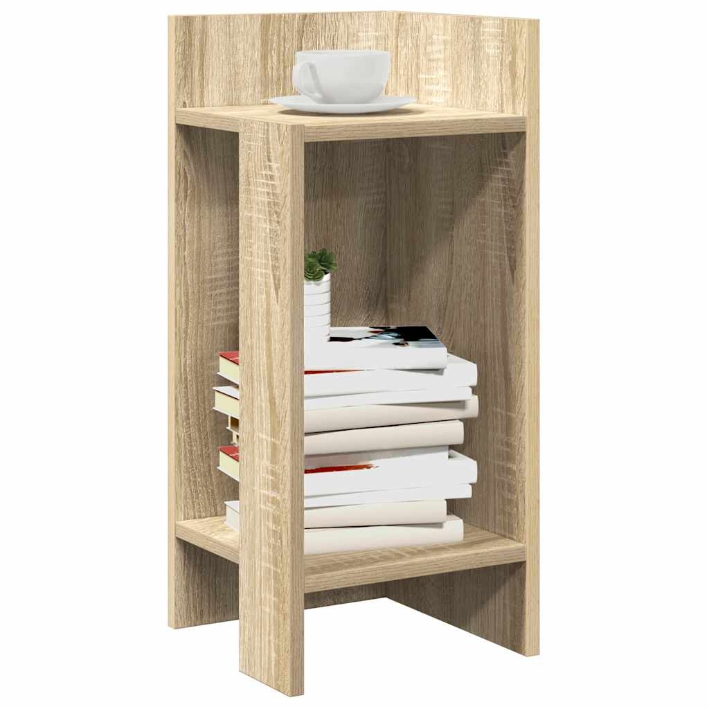 VidaXL Bijzettafeltje met plank 25,5x27x60 cm sonoma eikenkleurig