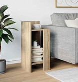 VidaXL Bijzettafeltje met plank 25,5x27x60 cm sonoma eikenkleurig
