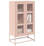VidaXL Hoge kast 68x39x123 cm staal roze