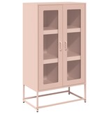 VidaXL Hoge kast 68x39x123 cm staal roze