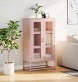 VidaXL Hoge kast 68x39x123 cm staal roze