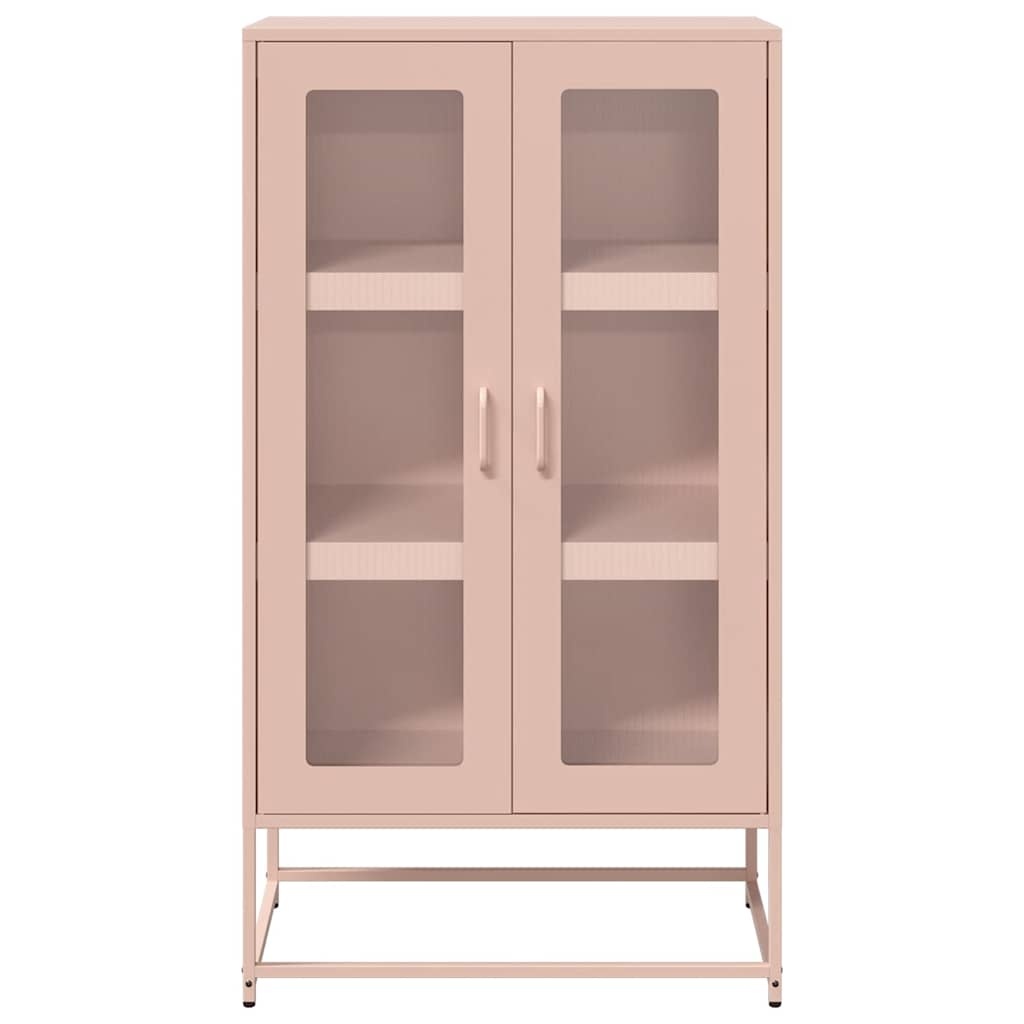 VidaXL Hoge kast 68x39x123 cm staal roze