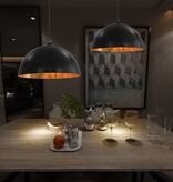 VidaXL Plafondlampen 2 st halfrond E27 50 cm zwart en goudkleurig