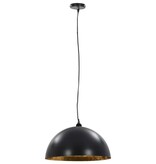 VidaXL Plafondlampen 2 st halfrond E27 50 cm zwart en goudkleurig