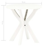 VidaXL Bistrotafel Ø70 cm kunststof wit