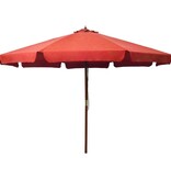 VidaXL Parasol met houten paal 330 cm terracottakleurig
