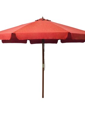 VidaXL Parasol met houten paal 330 cm terracottakleurig