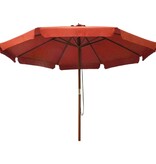 VidaXL Parasol met houten paal 330 cm terracottakleurig