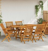 VidaXL 7-delige Tuinset massief teakhout