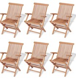 VidaXL 7-delige Tuinset massief teakhout