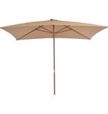VidaXL Parasol met houten paal 200x300 cm taupe