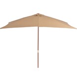 VidaXL Parasol met houten paal 200x300 cm taupe