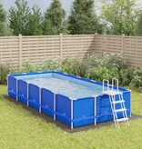 VidaXL Zwembadgrondzeil 640x321 cm polyester geotextiel lichtgrijs