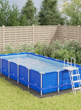 VidaXL Zwembadgrondzeil 640x321 cm polyester geotextiel lichtgrijs