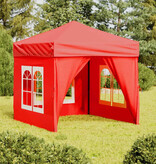 VidaXL Partytent inklapbaar met zijwanden 2x2 m rood