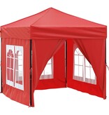 VidaXL Partytent inklapbaar met zijwanden 2x2 m rood