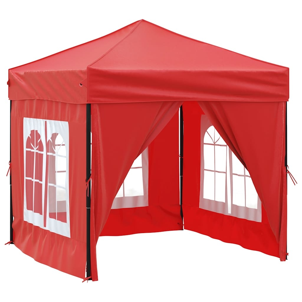 VidaXL Partytent inklapbaar met zijwanden 2x2 m rood
