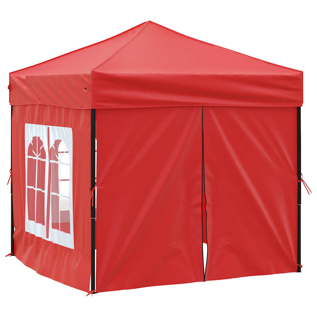 VidaXL Partytent inklapbaar met zijwanden 2x2 m rood
