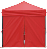 VidaXL Partytent inklapbaar met zijwanden 2x2 m rood