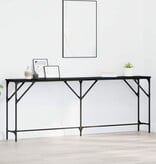 VidaXL Wandtafel Zwart eiken 200 x 29 x 75 cm Gelaagd hout en metaal