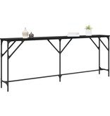 VidaXL Wandtafel Zwart eiken 200 x 29 x 75 cm Gelaagd hout en metaal