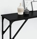 VidaXL Wandtafel Zwart eiken 200 x 29 x 75 cm Gelaagd hout en metaal