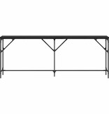 VidaXL Wandtafel Zwart eiken 200 x 29 x 75 cm Gelaagd hout en metaal