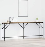 VidaXL Wandtafel Oud Hout 200 x 29 x 75 cm Gelaagd hout en metaal