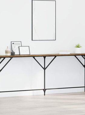 VidaXL Wandtafel Oud Hout 200 x 29 x 75 cm Gelaagd hout en metaal